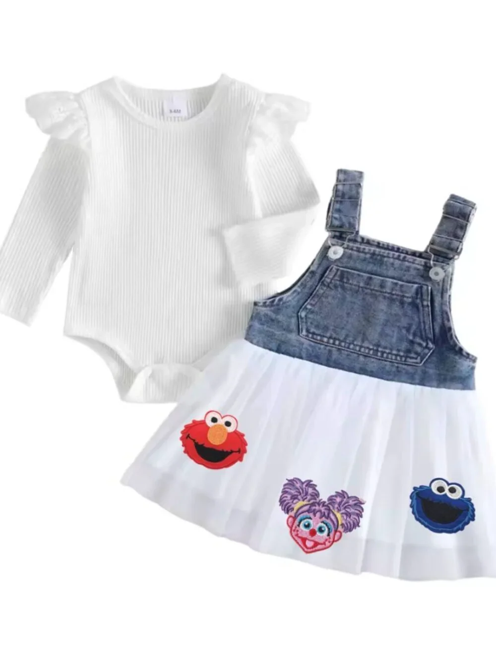 Abby Cadabby Dress Sesame Birthday Outfit Elmo Clothes Cookie Monster Skirt